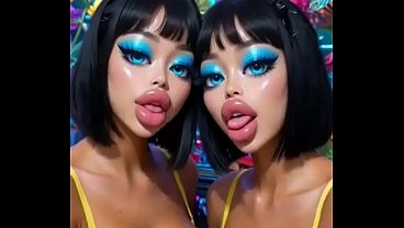 30sec AI Animation: Beautiful women kissing